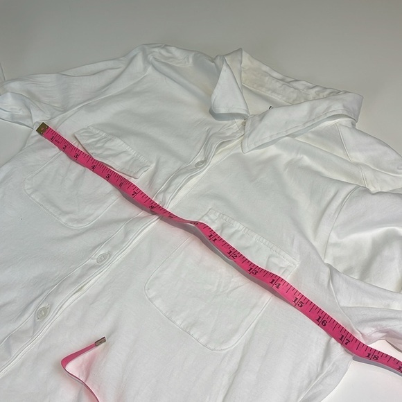 Eileen Fisher Organic Cotton White Button Down Shirt Size Small - Picture 5 of 8